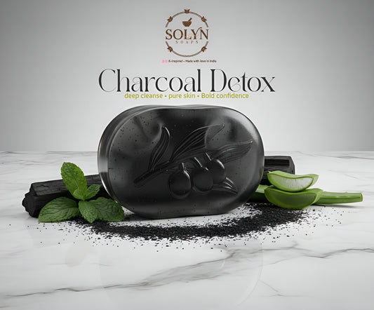 Activated charcoal K-Inspired Handmade Herbal Soap (Pack of 4, 75g each)