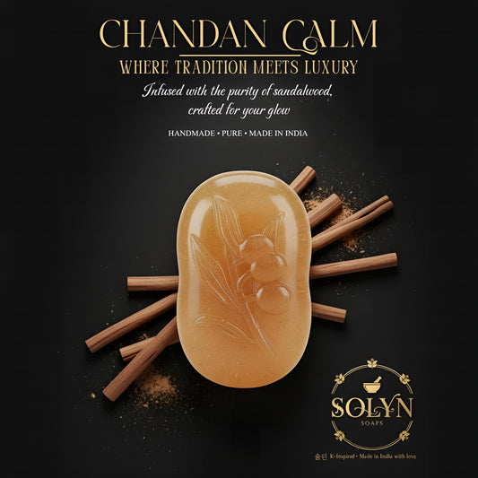 Chandan Calm K-Inspired Handmade Herbal Soap (Pack of 4, 75g each)